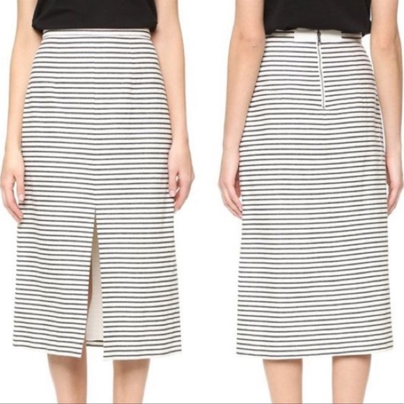 Alice and Olivia Knee Length Striped Skirt - Picture 2 of 12